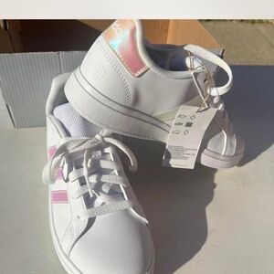 Adidas White and Pink Minimalist Sneakers
